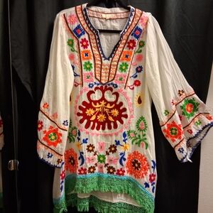 Ruby Yaya Embroidered Floral Boho Dress